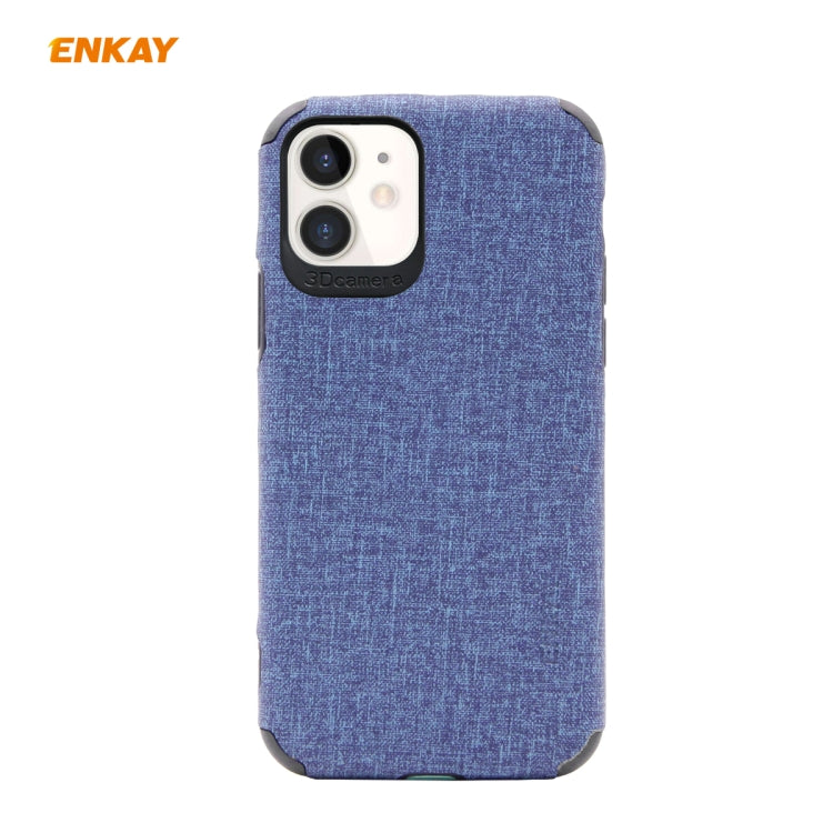 For iPhone 11 ENKAY ENK-PC031 Business Series Denim Texture PU Leather + TPU Soft Slim Case Cover
