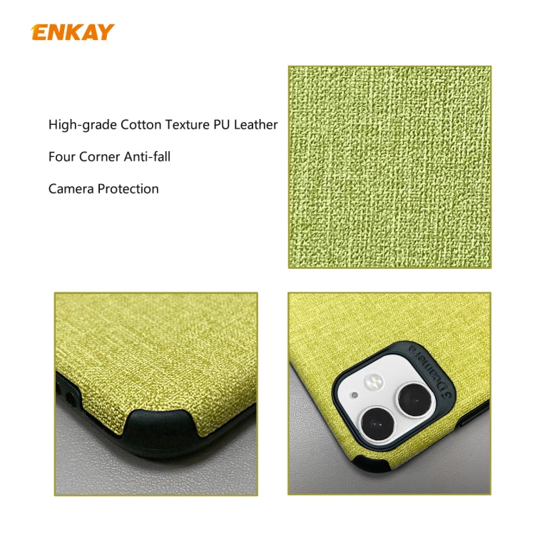 For iPhone 11 ENKAY ENK-PC031 Business Series Denim Texture PU Leather + TPU Soft Slim Case Cover