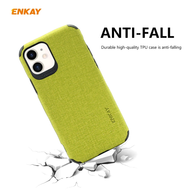 For iPhone 11 ENKAY ENK-PC031 Business Series Denim Texture PU Leather + TPU Soft Slim Case Cover