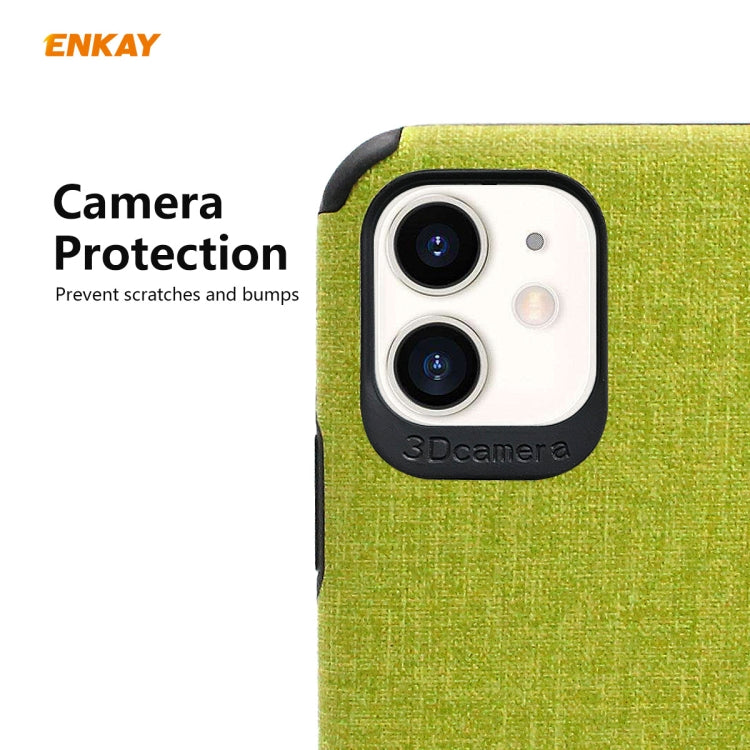 For iPhone 11 ENKAY ENK-PC031 Business Series Denim Texture PU Leather + TPU Soft Slim Case Cover