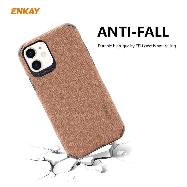 For iPhone 11 ENKAY ENK-PC031 Business Series Denim Texture PU Leather + TPU Soft Slim Case Cover