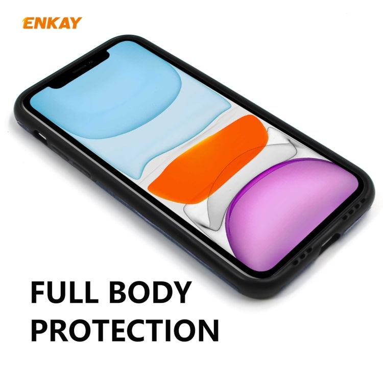 For iPhone 11 ENKAY ENK-PC031 Business Series Denim Texture PU Leather + TPU Soft Slim Case Cover