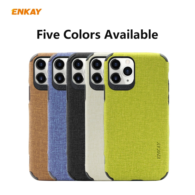 For iPhone 11 Pro ENKAY ENK-PC032 Business Series Denim Texture PU Leather + TPU Soft Slim CaseCover