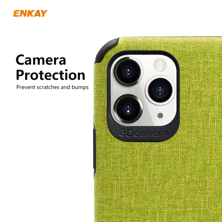 For iPhone 11 Pro ENKAY ENK-PC032 Business Series Denim Texture PU Leather + TPU Soft Slim CaseCover