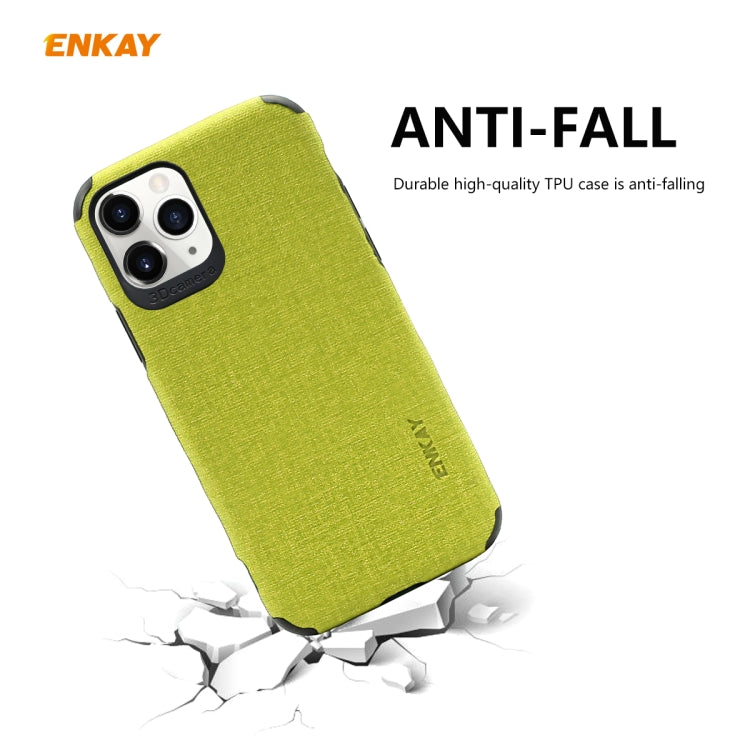 For iPhone 11 Pro ENKAY ENK-PC032 Business Series Denim Texture PU Leather + TPU Soft Slim CaseCover