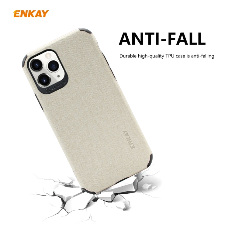 For iPhone 11 Pro ENKAY ENK-PC032 Business Series Denim Texture PU Leather + TPU Soft Slim CaseCover
