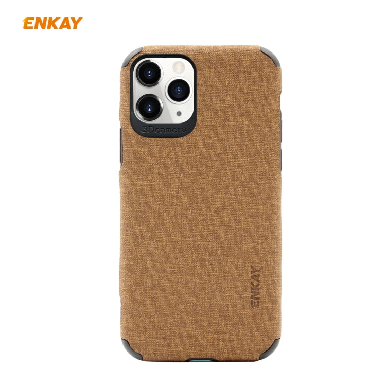 For iPhone 11 Pro ENKAY ENK-PC032 Business Series Denim Texture PU Leather + TPU Soft Slim CaseCover