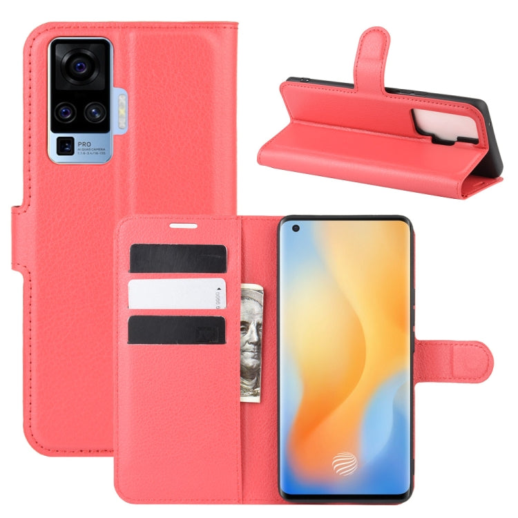 For vivo X50 Pro Litchi Texture Horizontal Flip Protective Case with Holder & Card Slots & Wallet