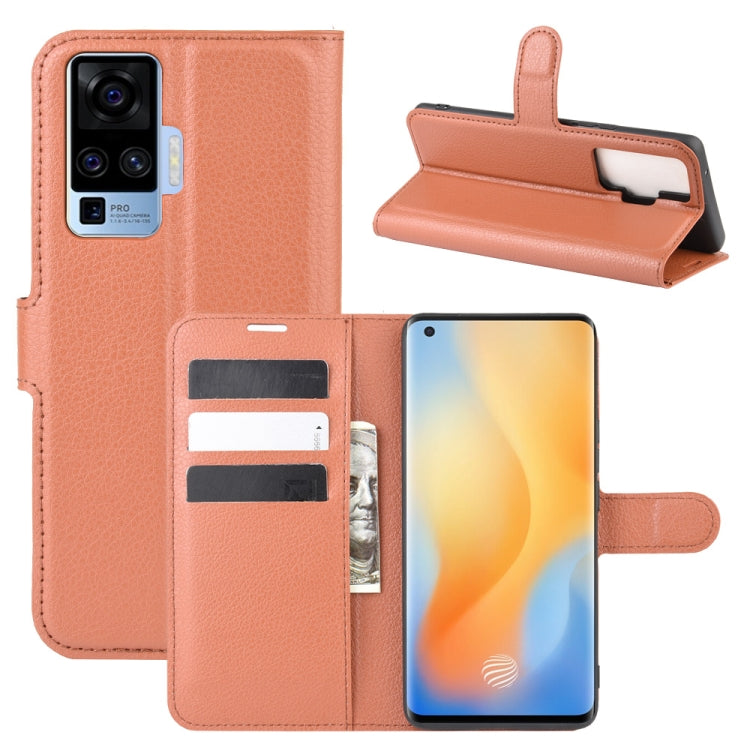 For vivo X50 Pro Litchi Texture Horizontal Flip Protective Case with Holder & Card Slots & Wallet
