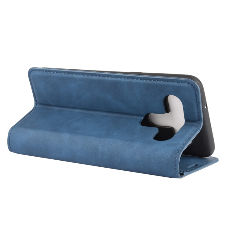 For LG K61 Retro-skin Business Magnetic Suction Leather Case with Holder & Card Slots & Wallet