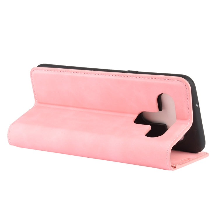 For LG K61 Retro-skin Business Magnetic Suction Leather Case with Holder & Card Slots & Wallet