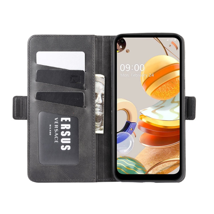 For LG K61 Dual-side Magnetic Buckle Horizontal Flip Leather Case with Holder & Card Slots & Wallet