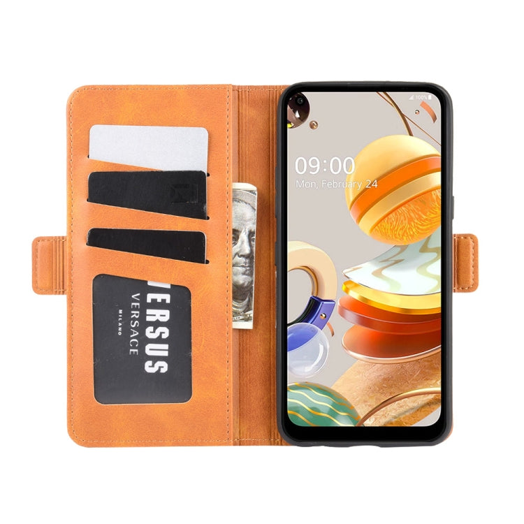 For LG K61 Dual-side Magnetic Buckle Horizontal Flip Leather Case with Holder & Card Slots & Wallet