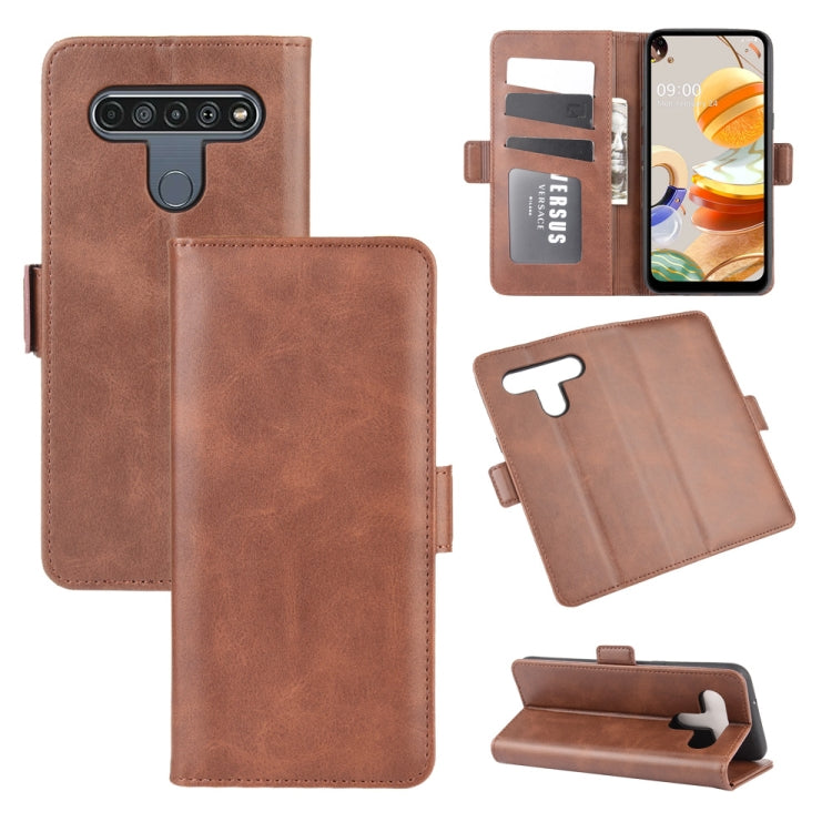 For LG K61 Dual-side Magnetic Buckle Horizontal Flip Leather Case with Holder & Card Slots & Wallet