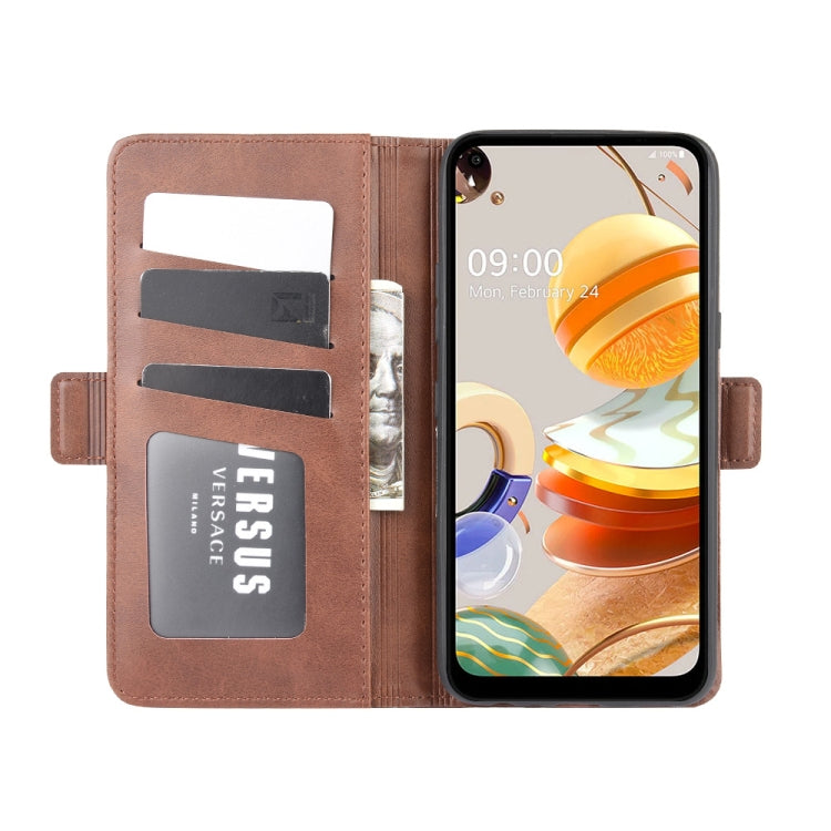 For LG K61 Dual-side Magnetic Buckle Horizontal Flip Leather Case with Holder & Card Slots & Wallet
