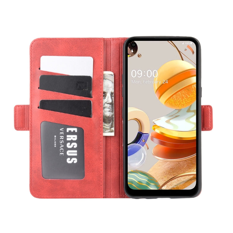 For LG K61 Dual-side Magnetic Buckle Horizontal Flip Leather Case with Holder & Card Slots & Wallet