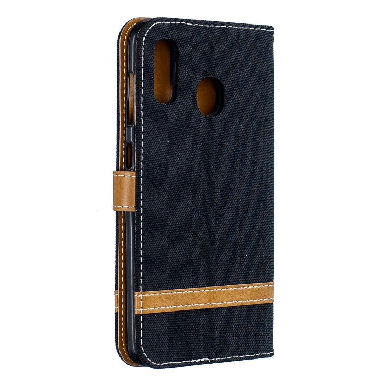 Color Matching Denim Texture Leather Case for Galaxy A20 / A30, with Holder & Card Slots & Wallet & Lanyard