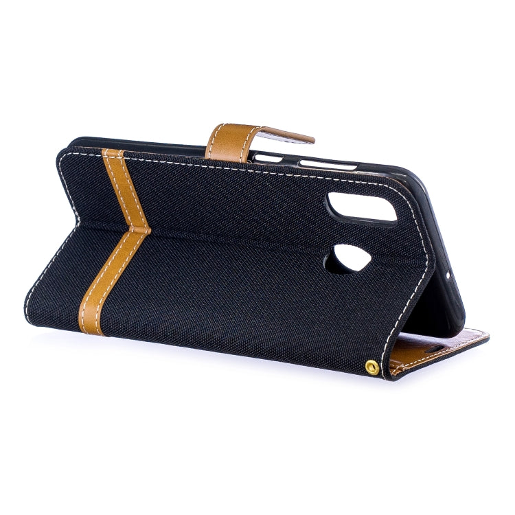 Color Matching Denim Texture Leather Case for Galaxy A20 / A30, with Holder & Card Slots & Wallet & Lanyard