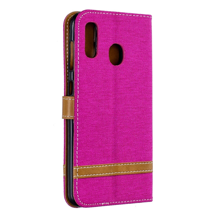 Color Matching Denim Texture Leather Case for Galaxy A20 / A30, with Holder & Card Slots & Wallet & Lanyard