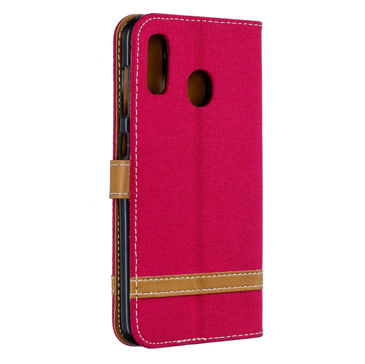 Color Matching Denim Texture Leather Case for Galaxy A20 / A30, with Holder & Card Slots & Wallet & Lanyard
