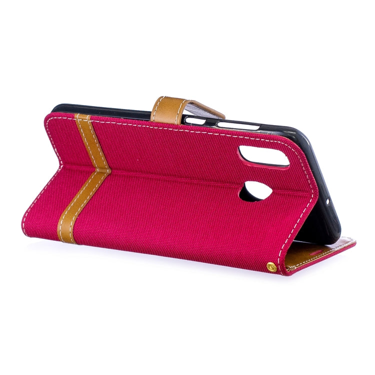 Color Matching Denim Texture Leather Case for Galaxy A20 / A30, with Holder & Card Slots & Wallet & Lanyard