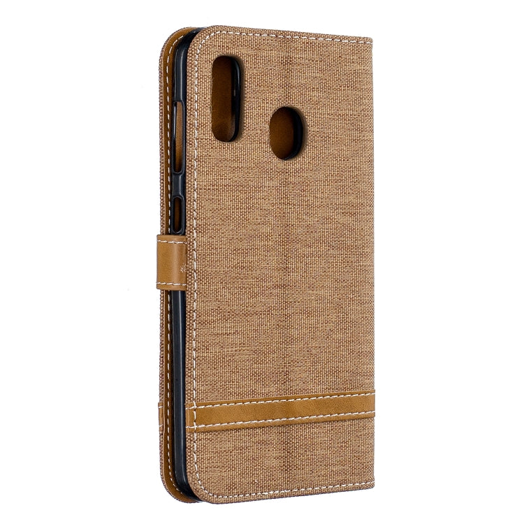 Color Matching Denim Texture Leather Case for Galaxy A20 / A30, with Holder & Card Slots & Wallet & Lanyard