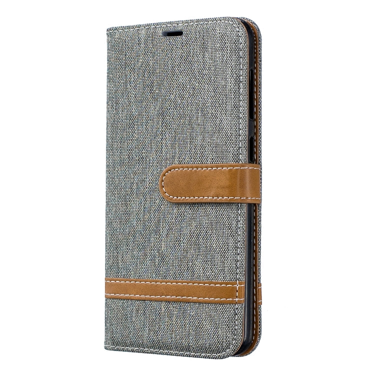 Color Matching Denim Texture Leather Case for Galaxy A20 / A30, with Holder & Card Slots & Wallet & Lanyard