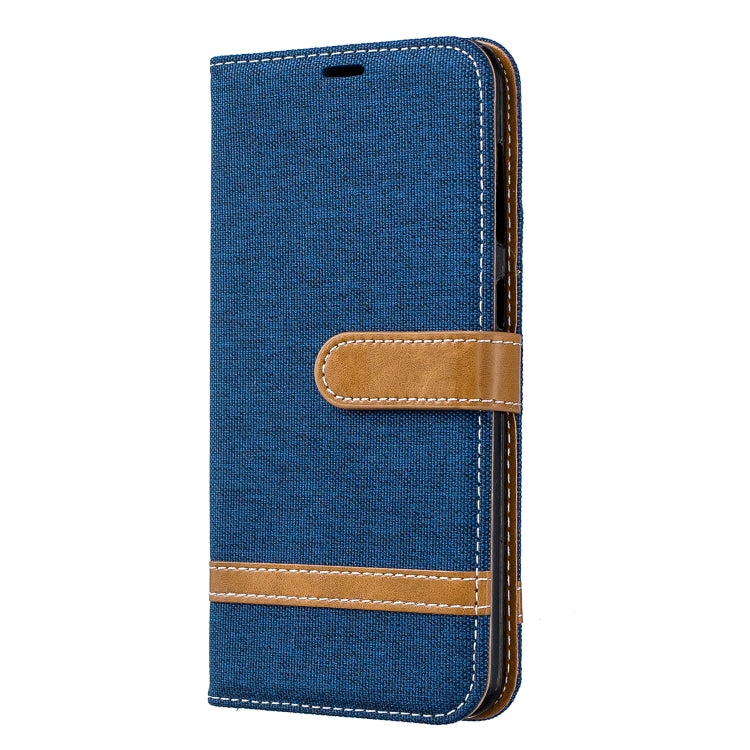 Color Matching Denim Texture Leather Case for Galaxy A20 / A30, with Holder & Card Slots & Wallet & Lanyard