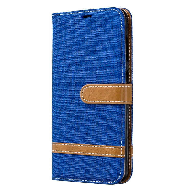 Color Matching Denim Texture Leather Case for Galaxy A20 / A30, with Holder & Card Slots & Wallet & Lanyard