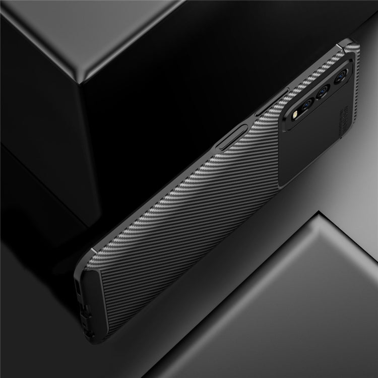 For vivo Y70s Carbon Fiber Texture Shockproof TPU Case