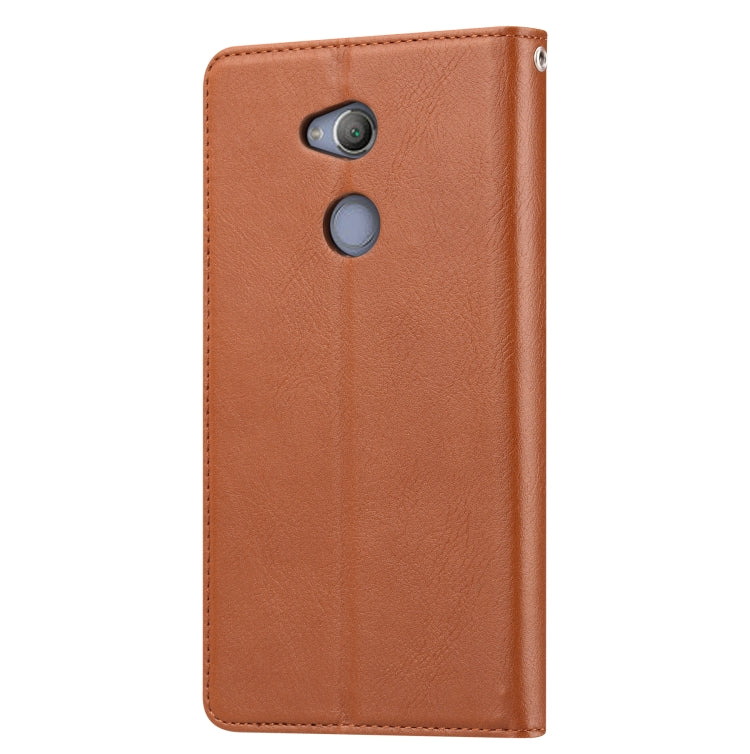 Knead Skin Texture Horizontal Flip Leather Case for Sony Xperia XA2, with Photo Frame & Holder & Card Slots & Wallet