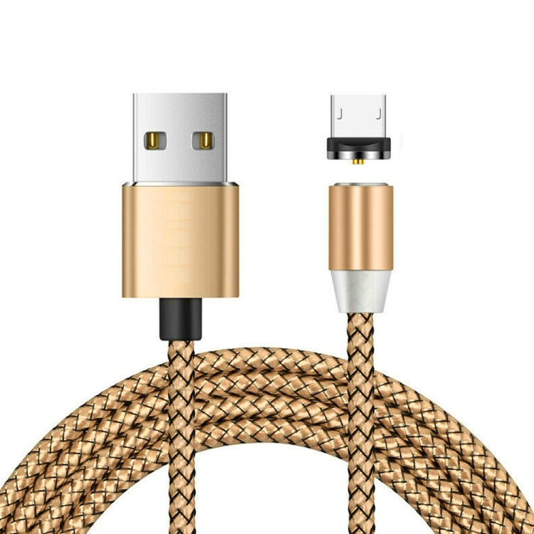 USB to Micro USB Magnetic Metal Connector Nylon Two-color Braided Magnetic Data Cable, Cable Length: 2m
