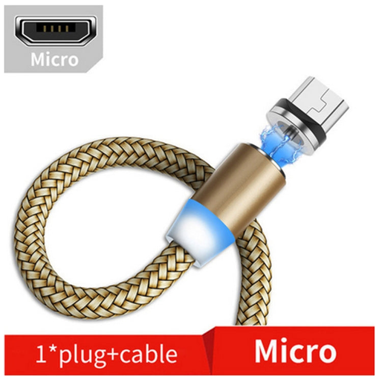 USB to Micro USB Magnetic Metal Connector Nylon Two-color Braided Magnetic Data Cable, Cable Length: 2m