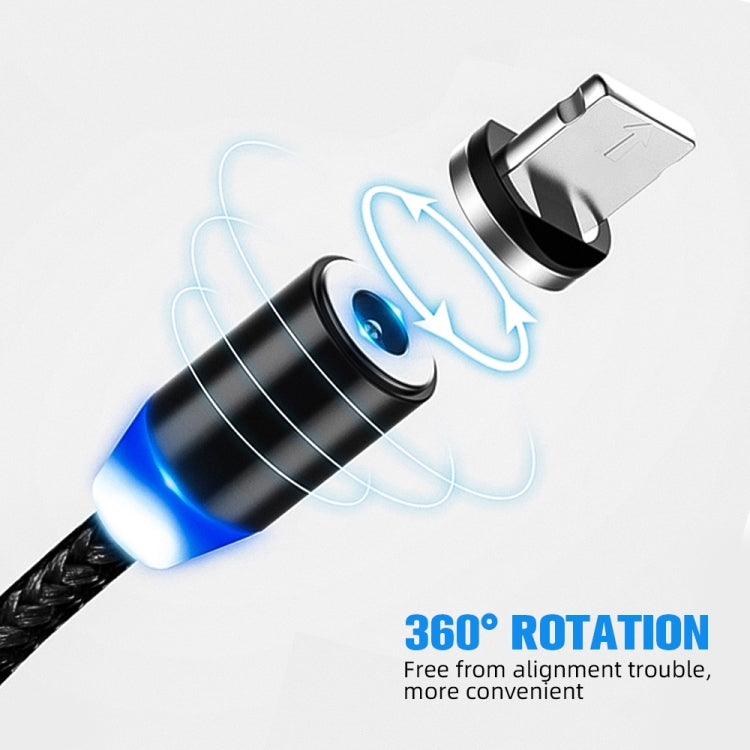 USB to Micro USB Magnetic Metal Connector Nylon Two-color Braided Magnetic Data Cable, Cable Length: 2m