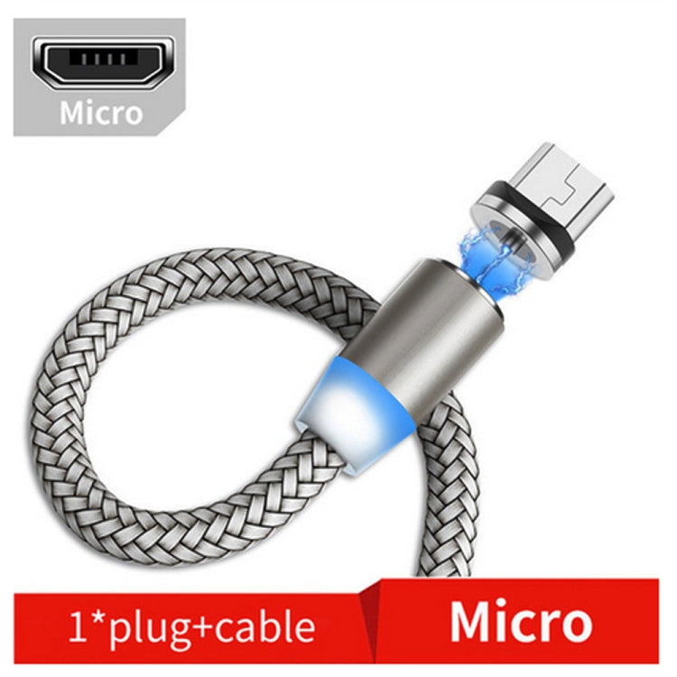 USB to Micro USB Magnetic Metal Connector Nylon Two-color Braided Magnetic Data Cable, Cable Length: 2m