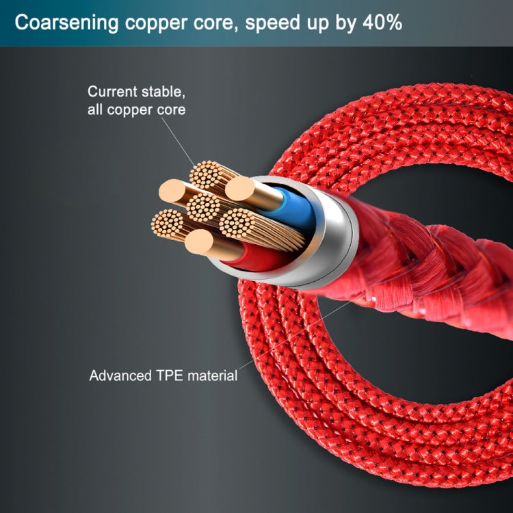 USB to Micro USB Magnetic Metal Connector Nylon Two-color Braided Magnetic Data Cable, Cable Length: 2m