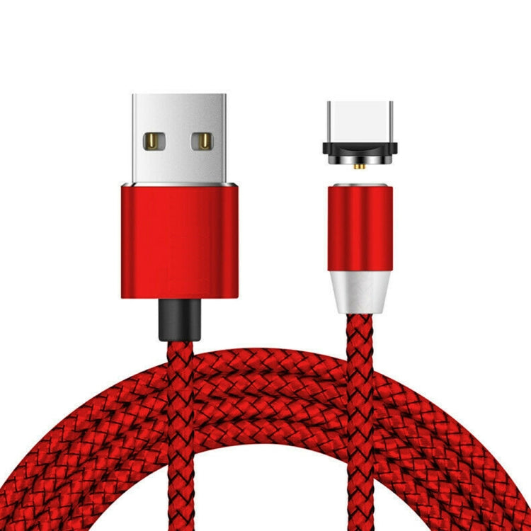 USB to USB-C / Type-C Magnetic Metal Connector Nylon Two-color Braided Magnetic Data Cable, Cable Length: 2m