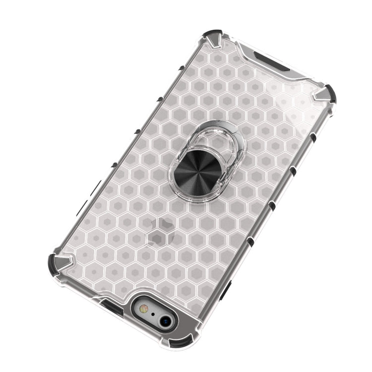 For iPhone 6 Plus & 6s Plus Shockproof Honeycomb PC + TPU Ring Holder Protection Case