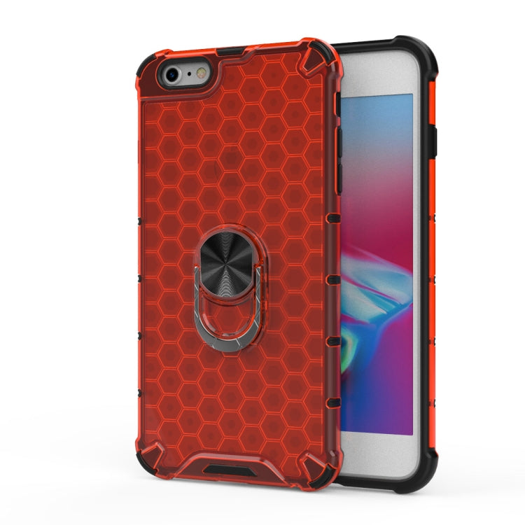 For iPhone SE 2020 & 7 & 8 Shockproof Honeycomb PC + TPU Ring Holder Protection Case
