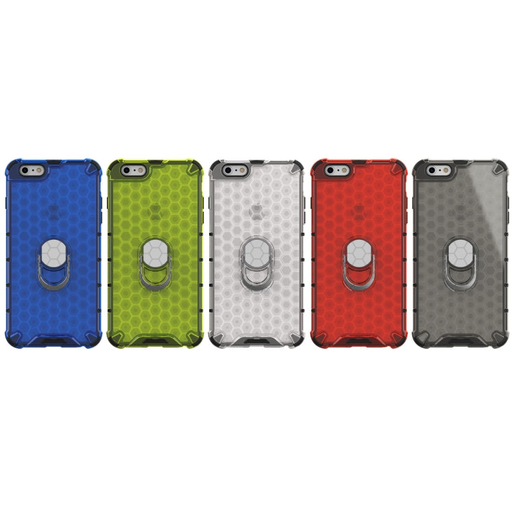 For iPhone SE 2020 & 7 & 8 Shockproof Honeycomb PC + TPU Ring Holder Protection Case