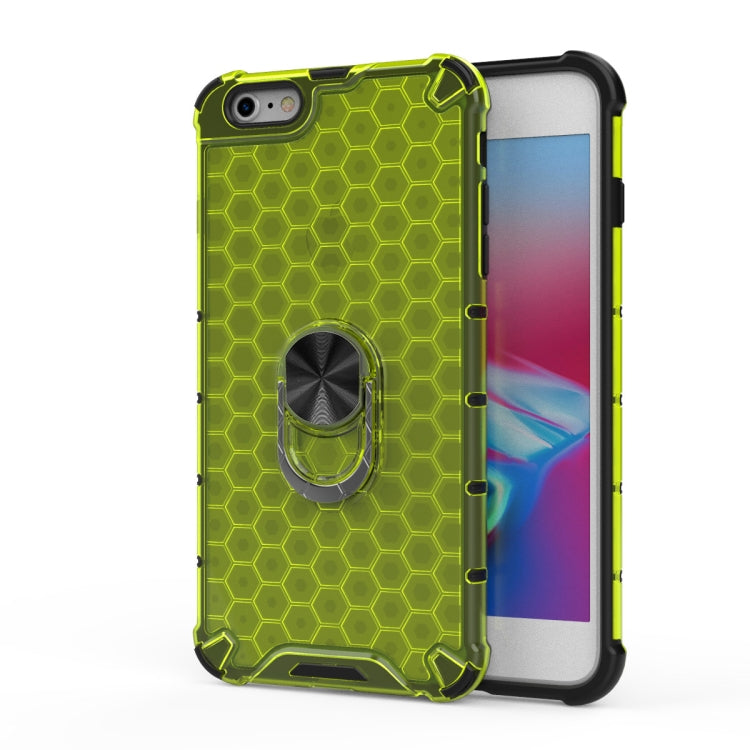 For iPhone SE 2020 & 7 & 8 Shockproof Honeycomb PC + TPU Ring Holder Protection Case