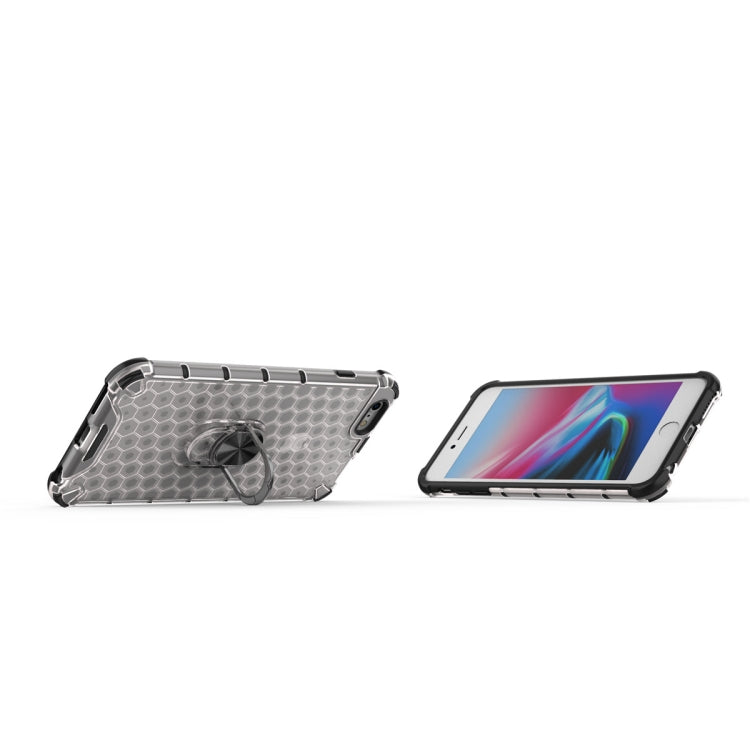 For iPhone SE 2020 & 7 & 8 Shockproof Honeycomb PC + TPU Ring Holder Protection Case