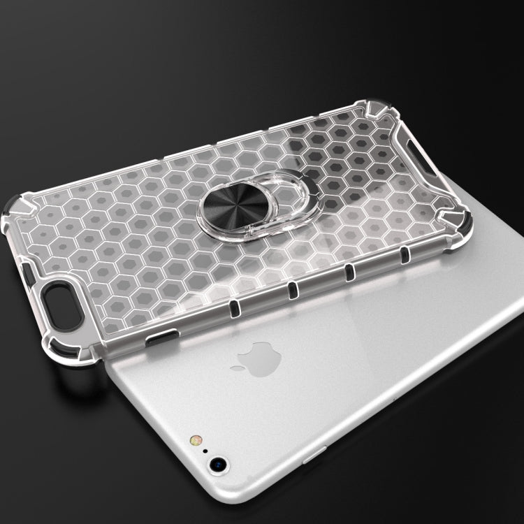 For iPhone SE 2020 & 7 & 8 Shockproof Honeycomb PC + TPU Ring Holder Protection Case
