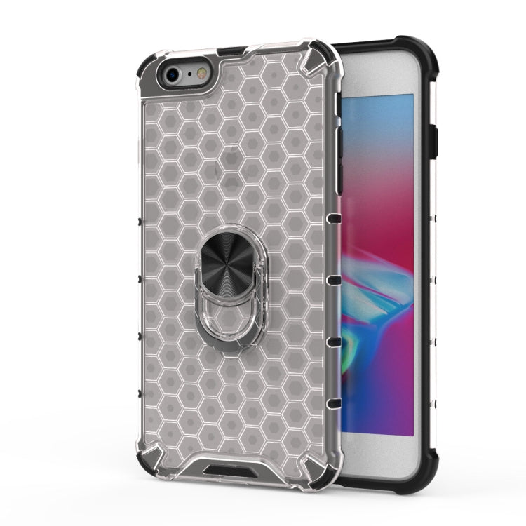 For iPhone SE 2020 & 7 & 8 Shockproof Honeycomb PC + TPU Ring Holder Protection Case