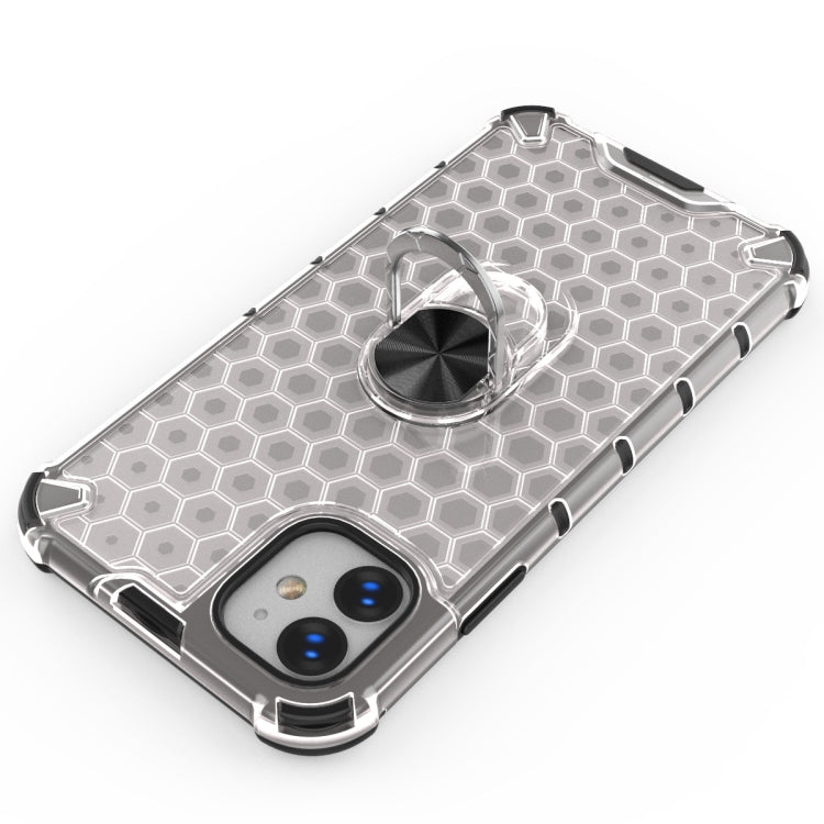 For iPhone 11 Pro Max Shockproof Honeycomb PC + TPU Ring Holder Protection Case
