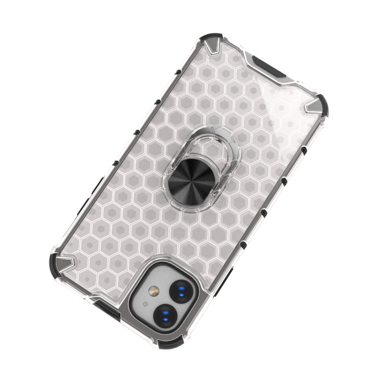 For iPhone 11 Pro Max Shockproof Honeycomb PC + TPU Ring Holder Protection Case