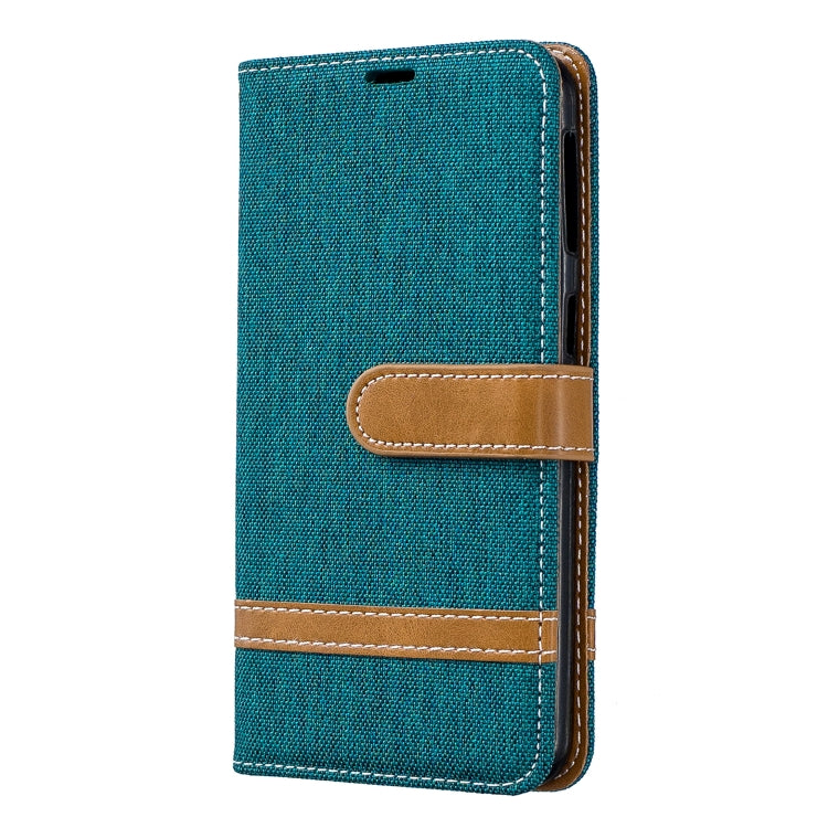 Color Matching Denim Texture Leather Case for Galaxy A40, with Holder & Card Slots & Wallet & Lanyard