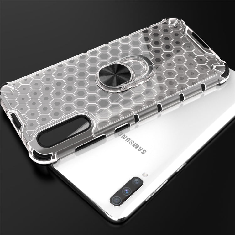 For Samsung Galaxy A30 Shockproof Honeycomb PC + TPU Ring Holder Protection Case