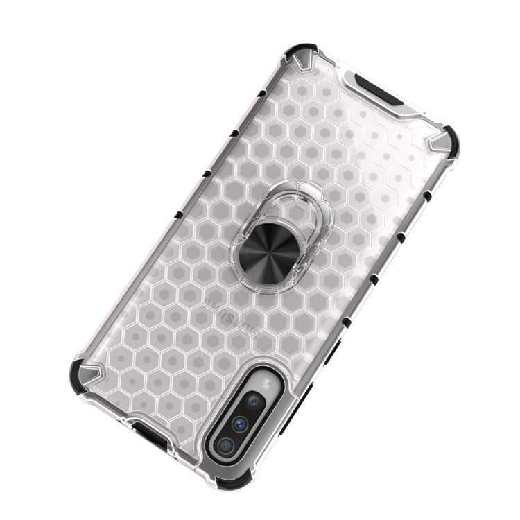 For Samsung Galaxy A30 Shockproof Honeycomb PC + TPU Ring Holder Protection Case