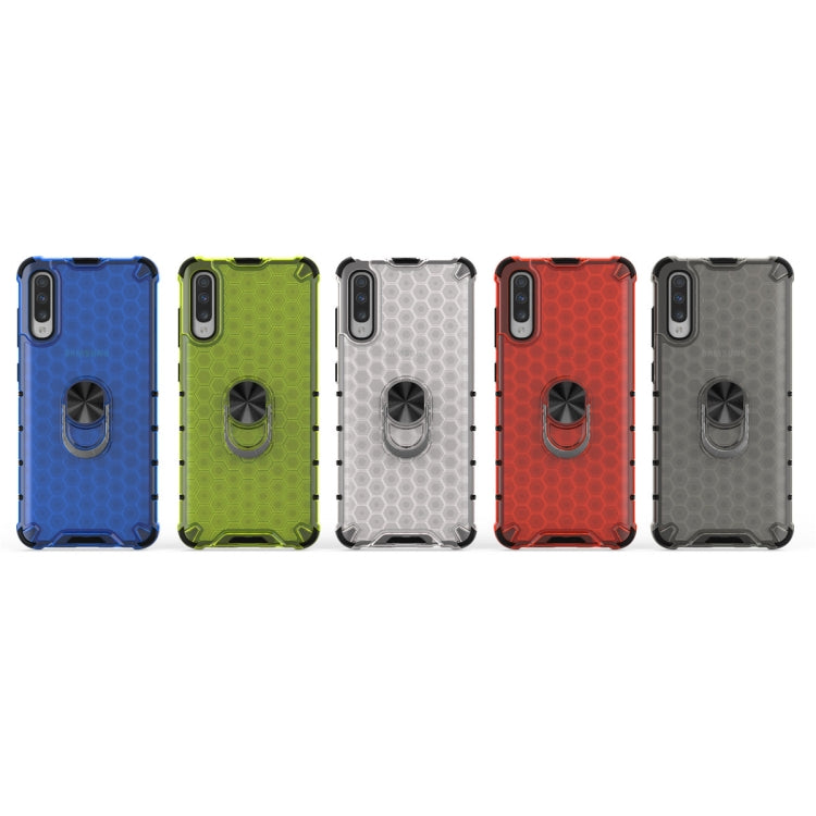 For Samsung Galaxy A50 Shockproof Honeycomb PC + TPU Ring Holder Protection Case